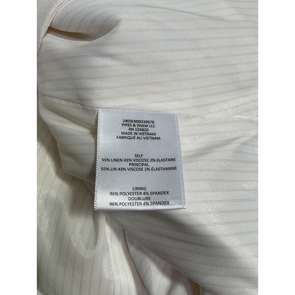 Veronica Beard 'Arabella' Off White Linen Halter Vest Size 4 - Picture 5 of 5